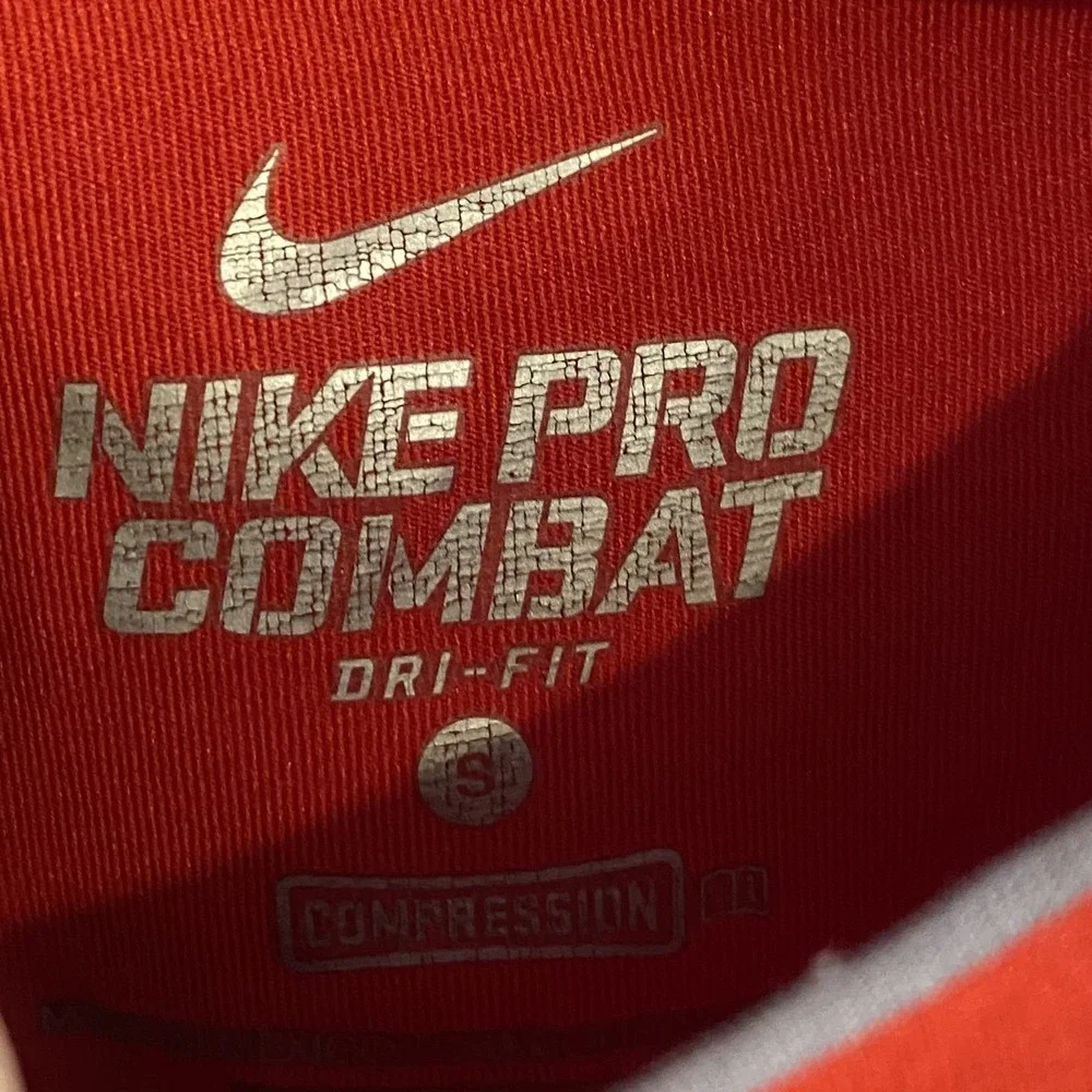 Nike Pro Combat Dri-Fit Compression Shirt Red Youth Small Long Sleeve